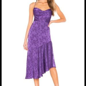 Privacy Please Purple Floral Midi Dress